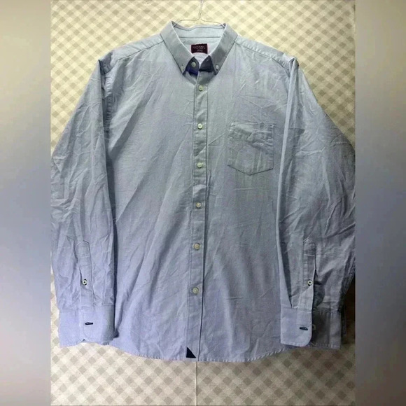 Untuckit Shirt Men XXL 2XL Blue 100% Cotton Long Sleeve Button Down Shirt - Picture 1 of 6